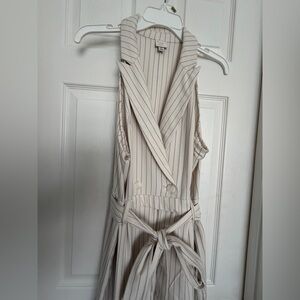 a new day Cream Striped Jumpsuit